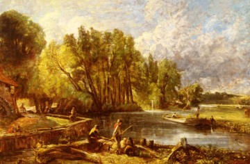  Constable Malerei - Der junge Waltonians Romantische Landschaft John Constable Stromen